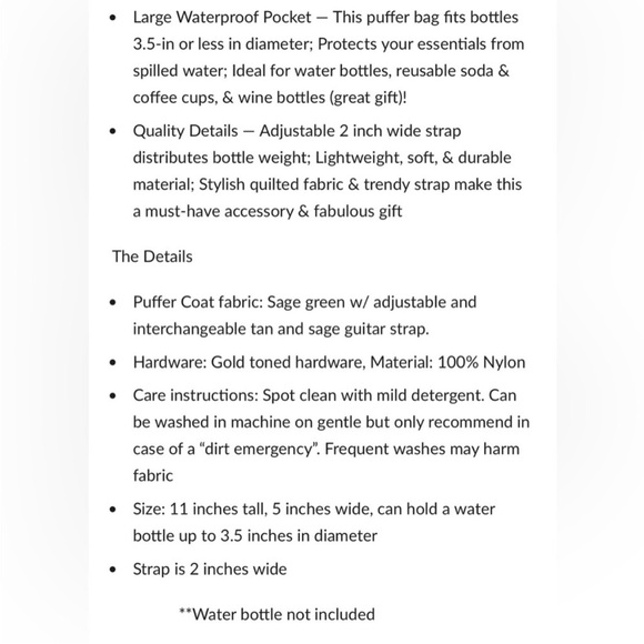 Wanderfull Quilted Sage Crossbody Convertible Hydrobag Waterbottle Purse NWT - Picture 11 of 16